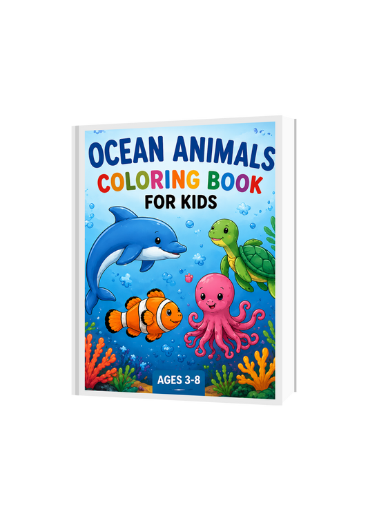 Ocean Animals Coloring Book for Kids